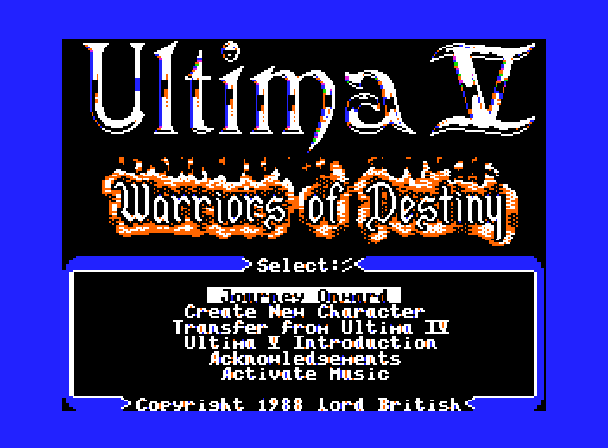 Ultima V - Warriors of Destiny Title Screen